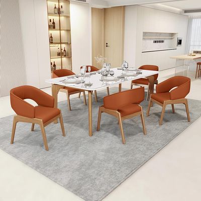 Kit 02 Cadeiras de Jantar e Estar Living Estofada Lince L02 Tecido Terracota - Lyam Decor