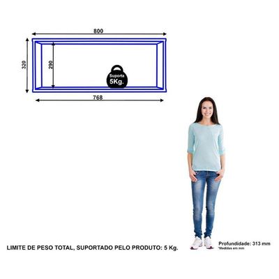 Armário Aéreo Sob Geladeira Favorita 1 Porta MDP 15mm 80cm Cinamomo Preto Zanzini Móveis