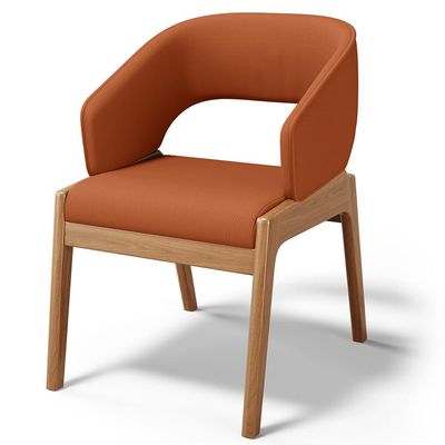 Kit 02 Cadeiras de Jantar e Estar Living Estofada Lince L02 Tecido Terracota - Lyam Decor