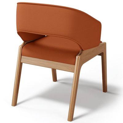 Kit 02 Cadeiras de Jantar e Estar Living Estofada Lince L02 Tecido Terracota - Lyam Decor