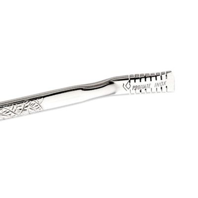Bomba Inox Chata Trabalhada Chupeta Simples Bojo Serrilhado Cano De 8mmx19Cm