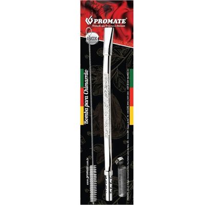 Bomba Inox Desmontável Chata Trabalhada Chupeta Dupla Bojo Mola Cano Com 8mmx22Cm
