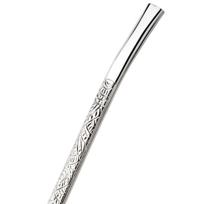 Bomba Inox Chata Trabalhada Chupeta Simples Bojo Serrilhado Cano De 8mmx19Cm