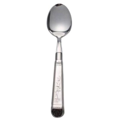 Colher de Mesa Aço Inox 430 20cm Decorado Prateado Talher Cozinha Elegante