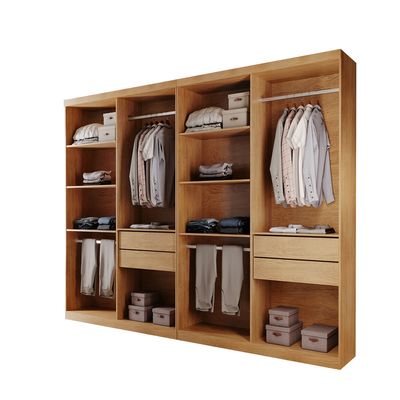 Closet Solteiro Hera Premium 4 Gavetas 8 Prateleiras MDF Rufato Imbuia