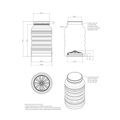Kit 6 Potes para Conservas 3L Plástico Tampa Alumínio G2530 Galvanotek