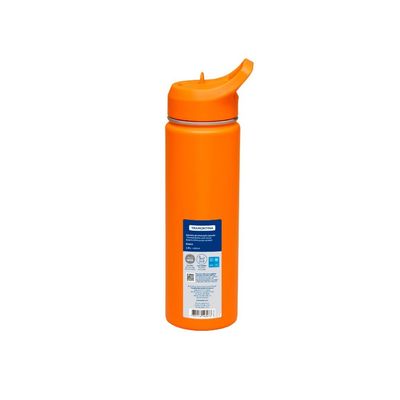 Garrafa Térmica Tramontina 650 ml Laranja com Canudo