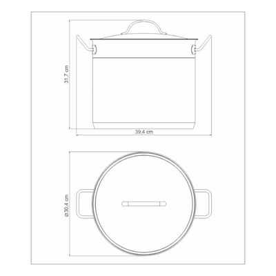 Caldeirão Tramontina Professional Aço Inox 28 cm 15,7 Litros