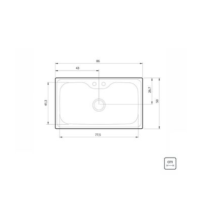 Cuba de Sobrepor Tramontina Morgana Maxi 86x50 cm em Aço Inox  com Válvula Dosador de Sabão Tábua e Cesto 93801102