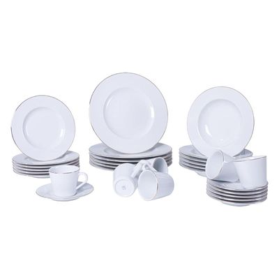 Aparelho de Jantar Tramontina Elisa em Porcelana Decorada 30 Peças