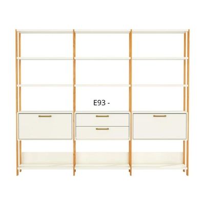 Estante 2 Portas 2 Gavetas Off White Freijó 216x32x185 cm Dalla Costa