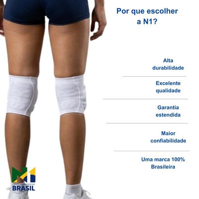 Joelheira Spry Branco G Knit 3D Eva 15Mm Proteção Impacto