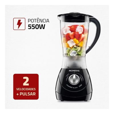 Liquidificador Power 2 Black Mondial 550W L-28