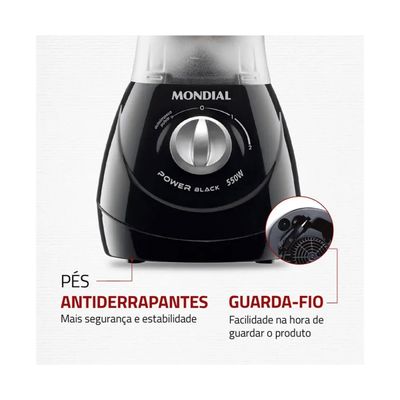 Liquidificador Power 2 Black Mondial 550W L-28