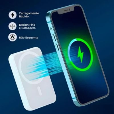 Bateria Portátil Magnética Para Smartphone IP11 ou Superior