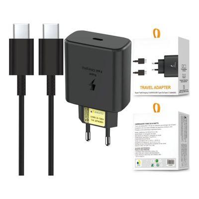 Fonte Para Smartphone USB-C Turbo Carregamento Preto Rápido