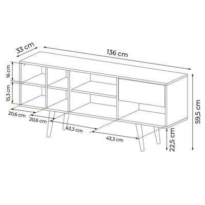 Rack Bancada para TV até 65 Sala de Estar R1462 Natural - Gran Belo