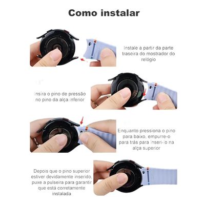 Pulseira SmartWatch Preta Ondas Moderna Para Watch 6 Classic