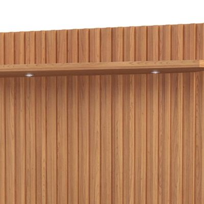 Painel Ripado Para TV 65 Pol com LED 2 Gavetas 183cm Baraka D03 Freijó Off White - Lyam Decor