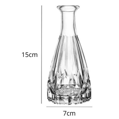 Kit 12 Vasos Vidro 15cm Transparente Wolff Decorativo Flores Mesa de Centro Jantar Pequenos