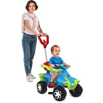 Veículo para Bebê Smart Quad Função Passeio e Pedal Azul Bandeirante