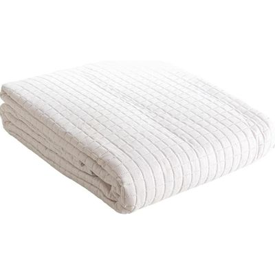Cobre Leito Solteiro Branco com Porta Travesseiro Matelassê Quadrat Lyor Poliéster Colcha de Cama