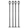 Kit 4 Postes para Praça 166cm Dital Heritage Clássico Preto E27 Luminária Jardim Iluminação Externa