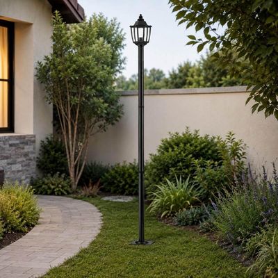 Kit 4 Postes para Praça 166cm Dital Heritage Clássico Preto E27 Luminária Jardim Iluminação Externa