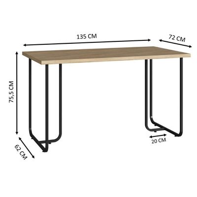 Kit 2pçs para Escritório Mesa Industrial Gaveteiro 4 Gavetas Placa e Ponto Marrom Home Office