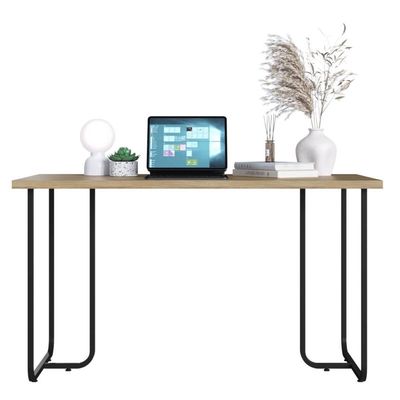 Kit 2pçs para Escritório Mesa Industrial Gaveteiro 4 Gavetas Placa e Ponto Marrom Home Office