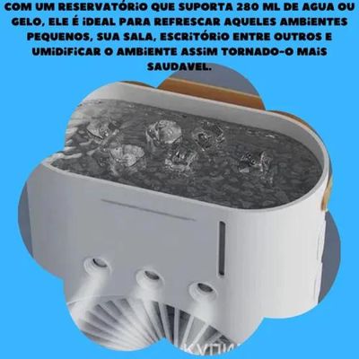 Ar condicionado portátil 3 em 1, ar condicionado resfriamento, ventilador para quarto BRANCO