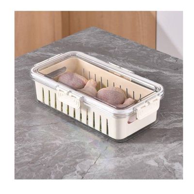 Organizador de Geladeira 3,7L com Tampa de Acrílico e Drenagem Transparente Top Rio Comercial