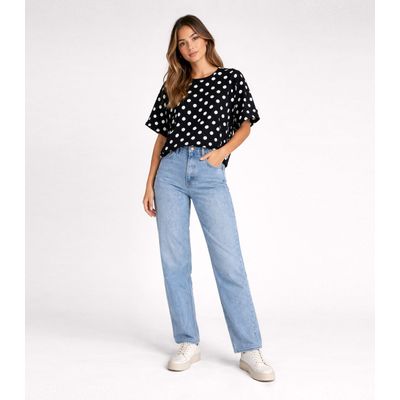Blusa Feminina Com Estampa Infinita Cor Preto GG / Preto
