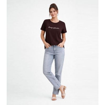 Blusa Feminina com Estampa Infinita Cor Marrom M / Marrom
