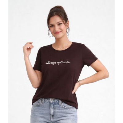 Blusa Feminina com Estampa Infinita Cor Marrom GG / Marrom
