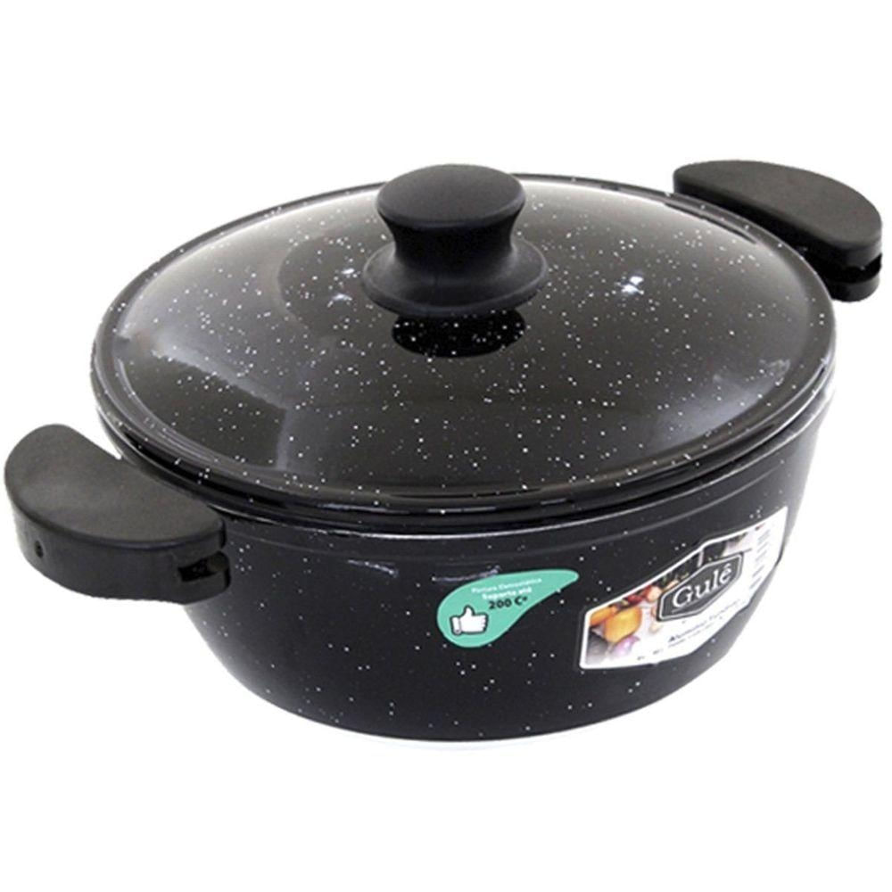 Panela 20CM Gulê em Alumínio Resistente para Fogão a Gás e a Lenha Preto 1,75L