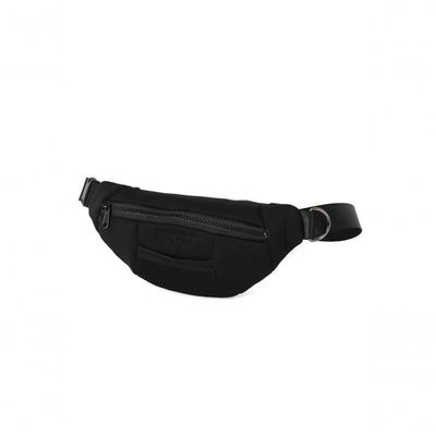 Pochete Pet Transversal Pequena Para Passeio Camp Com Argola E Porta Saquinho - Preto Preto