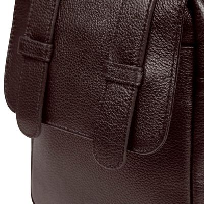 Shoulder Bag Masculina de Couro Leme Café Bagaggio U / Café