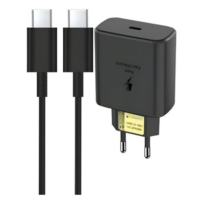 Carregador Turbo USB-C Para Smartphone Preto Android iPhone