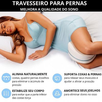Travesseiro Ortopédico Smart Lions para Joelho com Espuma Viscoelástica Bivolt 25CM