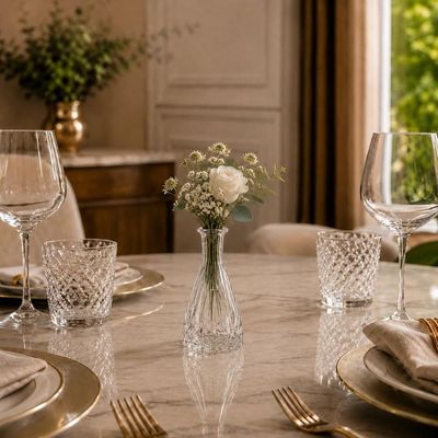 Jogo 6 Vasos Vidro 15cm Transparente Wolff Vasinho Decorativo Flores Mesa de Centro Jantar
