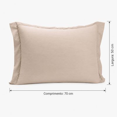 Fronha Travesseiro Brisa 50 x 70cm Toque 200 Fios Bege Lyor Avulsa Poliéster Cama Quarto