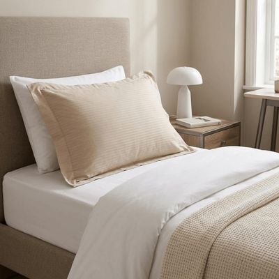 Fronha Travesseiro Brisa 50 x 70cm Toque 200 Fios Bege Lyor Avulsa Poliéster Cama Quarto