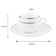 Conjunto 2 peças Xícara e Pires 90ml Café Porcelana Majesty Silver Branco Prateado Mesa Posta