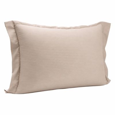 Kit 4 Fronhas Travesseiro Brisa 50x70cm Lyor Toque 200 Fios Bege com Abas Cama Quarto Enxoval