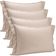 Kit 4 Fronhas Travesseiro Brisa 50x70cm Lyor Toque 200 Fios Bege com Abas Cama Quarto Enxoval