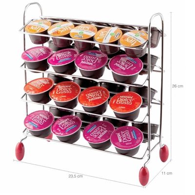 Suporte Porta Cápulas Café Dolce Gusto 3 Corações Nespresso Cromado