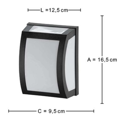 Kit 4 Luminárias Arandela de Parede Lente Leitosa Preto Oval E27 Smart Dital
