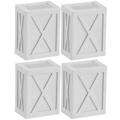 Kit 4 Luminárias Onix Grade X Branca Parede Termoplástico Lente Leitosa Dital Hall e Entradas