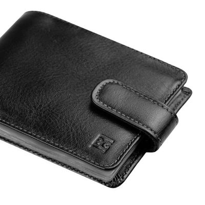Carteira de Couro Masculina Lingueta Milano Preta  Bagaggio U / Preto